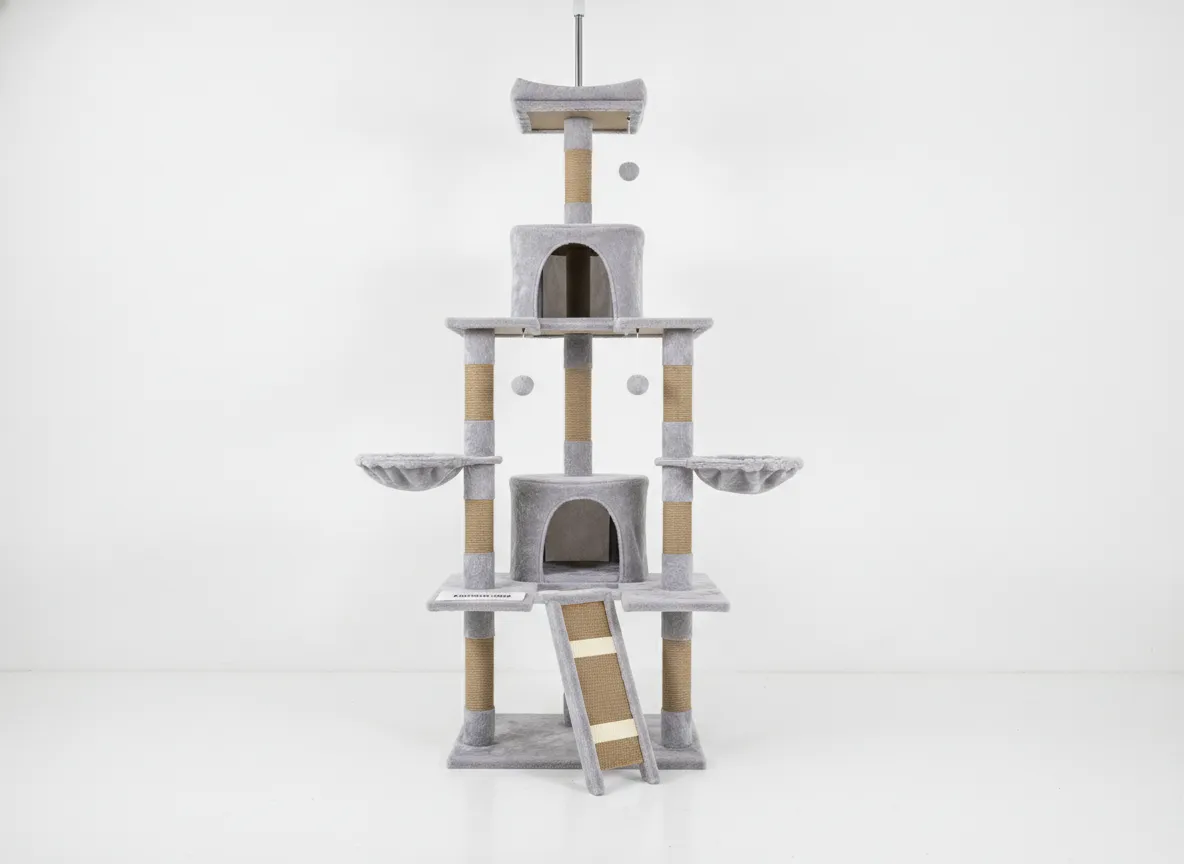 Feandrea 81.1in Large Cat Tower - Smoky Gray
