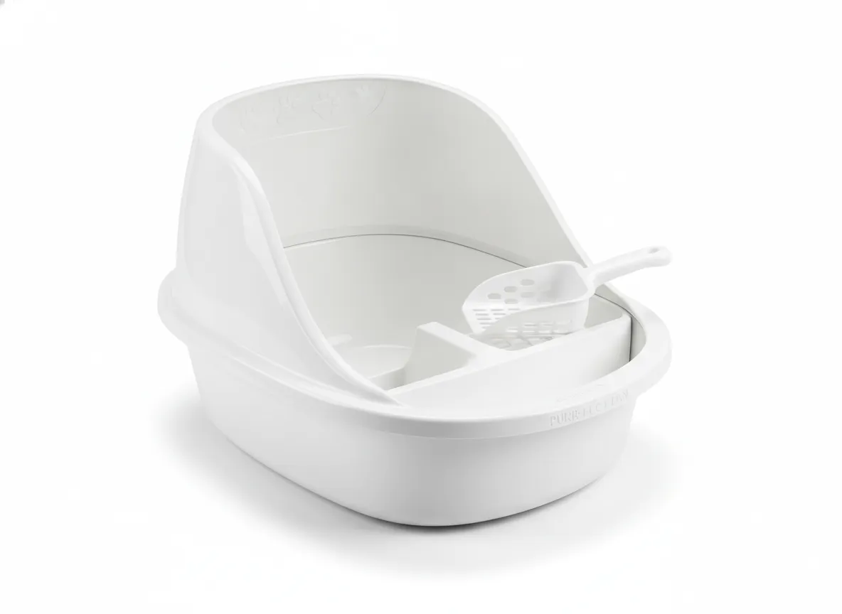 IRIS USA Open Top Cat Litter Box with Shield